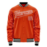 Custom Orange Gray Solid Color Varsity Letterman Jacket JA02240617XE343