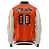 Custom Orange Cream Solid Color Varsity Letterman Jacket JA02240617XE348