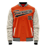 Custom Orange Cream Solid Color Varsity Letterman Jacket JA02240617XE348