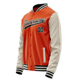 Custom Orange Cream Solid Color Varsity Letterman Jacket JA02240617XE348