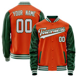 Custom Orange Kelly-Green Solid Color Varsity Letterman Jacket JA02240617XE352