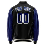 Custom Black Royal Solid Color Varsity Letterman Jacket JA02240617XF010