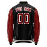 Custom Black Texas-Orange Solid Color Varsity Letterman Jacket JA02240617XF012