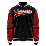 Custom Black Texas-Orange Solid Color Varsity Letterman Jacket JA02240617XF012