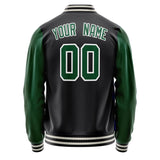 Custom Black Kelly-Green Solid Color Varsity Letterman Jacket JA02240617XF013