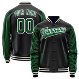 Custom Black Kelly-Green Solid Color Varsity Letterman Jacket JA02240617XF013