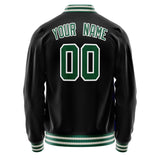 Custom Black Kelly-Green Solid Color Varsity Letterman Jacket JA02240617XF017