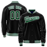 Custom Black Kelly-Green Solid Color Varsity Letterman Jacket