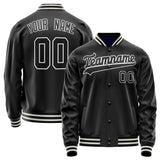 Custom Black White Solid Color Varsity Letterman Jacket