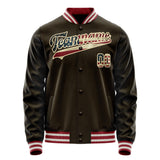 Custom Brown Cream Vintage Usa Flag Varsity Letterman Jacket JA02240617XF078