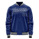 Custom Royal White Solid Color Varsity Letterman Jacket JA02240617XF537