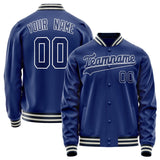 Custom Royal White Solid Color Varsity Letterman Jacket