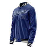 Custom Royal White Solid Color Varsity Letterman Jacket JA02240617XF537