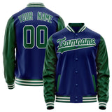 Custom Royal Kelly-Green Solid Color Varsity Letterman Jacket