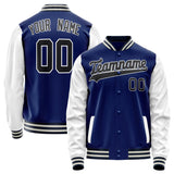 Custom Royal White Solid Color Varsity Letterman Jacket JA02240617XF542