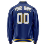 Custom Royal White Solid Color Varsity Letterman Jacket JA02240617XF548