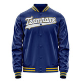 Custom Royal White Solid Color Varsity Letterman Jacket JA02240617XF548