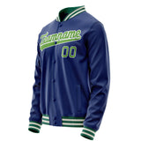 Custom Royal Neon-Green Solid Color Varsity Letterman Jacket JA02240617XF553