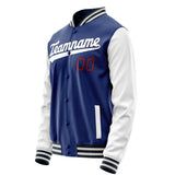 Custom Royal White Solid Color Varsity Letterman Jacket JA02240617XF556