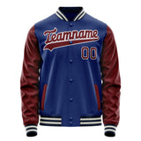 Custom Royal Brown Solid Color Varsity Letterman Jacket JA02240617XF557