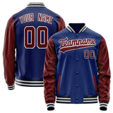 Custom Royal Brown Solid Color Varsity Letterman Jacket