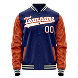 Custom Royal Texas-Orange Solid Color Varsity Letterman Jacket JA02240617XF558