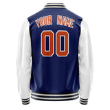 Custom Royal White Solid Color Varsity Letterman Jacket JA02240617XF559