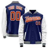 Custom Royal White Solid Color Varsity Letterman Jacket