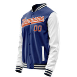 Custom Royal White Solid Color Varsity Letterman Jacket JA02240617XF559