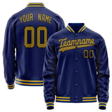 Custom Royal Old-Gold Solid Color Varsity Letterman Jacket