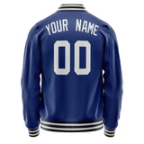 Custom Royal White Solid Color Varsity Letterman Jacket JA02240617XF561