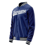 Custom Royal White Solid Color Varsity Letterman Jacket JA02240617XF561