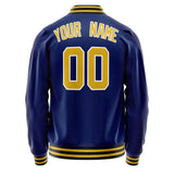 Custom Royal Gold Solid Color Varsity Letterman Jacket JA02240617XF565