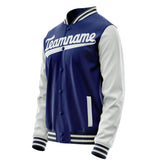 Custom Royal White Solid Color Varsity Letterman Jacket JA02240617XF566