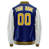 Custom Royal White Solid Color Varsity Letterman Jacket JA02240617XF567