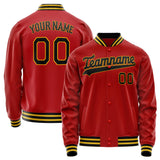 Custom Red Black Solid Color Varsity Letterman Jacket JA02240617XY395