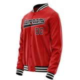 Custom Red Black Solid Color Varsity Letterman Jacket JA02240617XY398