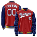 Custom Red Royal Solid Color Varsity Letterman Jacket JA02240617XY403