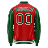 Custom Red Kelly-Green Solid Color Varsity Letterman Jacket JA02240617XY411