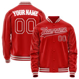 Custom Red White Solid Color Varsity Letterman Jacket JA02240617XY416