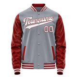 Custom Gray Texas-Orange Solid Color Varsity Letterman Jacket JA02240617YH167