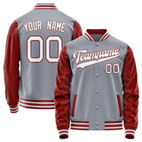 Custom Gray Texas-Orange Solid Color Varsity Letterman Jacket JA02240617YH167