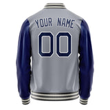 Custom Gray Royal Solid Color Varsity Letterman Jacket JA02240617YH173