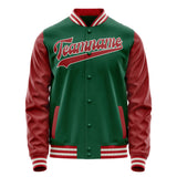 Custom Kelly-Green Texas-Orange Solid Color Varsity Letterman Jacket JA02240617ZF209