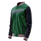 Custom Kelly-Green Navy Solid Color Varsity Letterman Jacket JA02240617ZF212