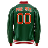 Custom Kelly-Green Orange Solid Color Varsity Letterman Jacket JA02240617ZF215