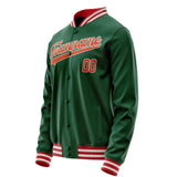 Custom Kelly-Green Orange Solid Color Varsity Letterman Jacket JA02240617ZF215