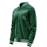 Custom Kelly-Green White Solid Color Varsity Letterman Jacket JA02240617ZF218