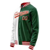 Custom Kelly-Green White Split Varsity Letterman Jacket JA02240617ZF219