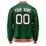 Custom Kelly-Green White Solid Color Varsity Letterman Jacket JA02240617ZF221